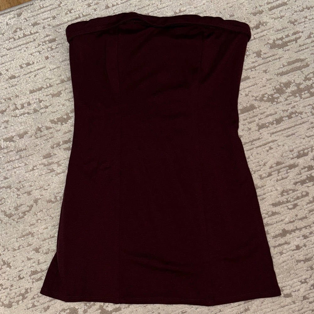 Altar'd State Strapless Burgundy Dress